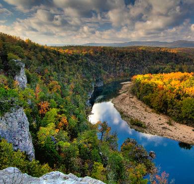 Arkansas  sky outdoor mountain landscape tree autumn cloud plant fall nature flower clouds lake cloudy lush distance day highland