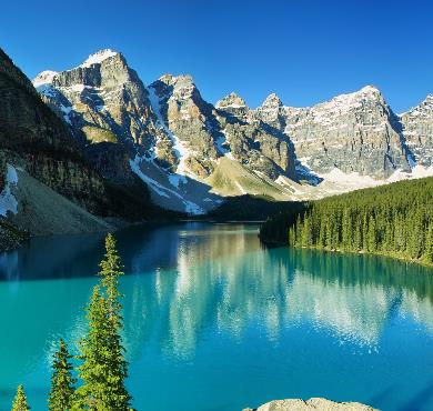 Canada  mountain outdoor water tree sky nature snow landscape lake glacial lake tarn wilderness surrounded