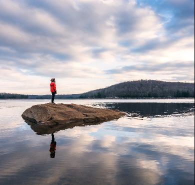 Connecticut  sky water outdoor cloud landscape nature mountain tree rock lake reflection shore day person