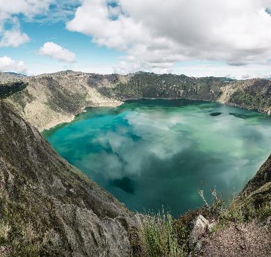 Ecuador  sky outdoor landscape cloud grass nature plant green tree clouds cloudy lush mountain day hillside distance highland