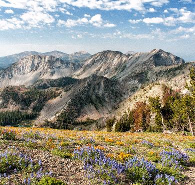 Idaho  mountain sky outdoor nature valley canyon cloud landscape massif background ridge depression mountain range fell highland dirt hillside land